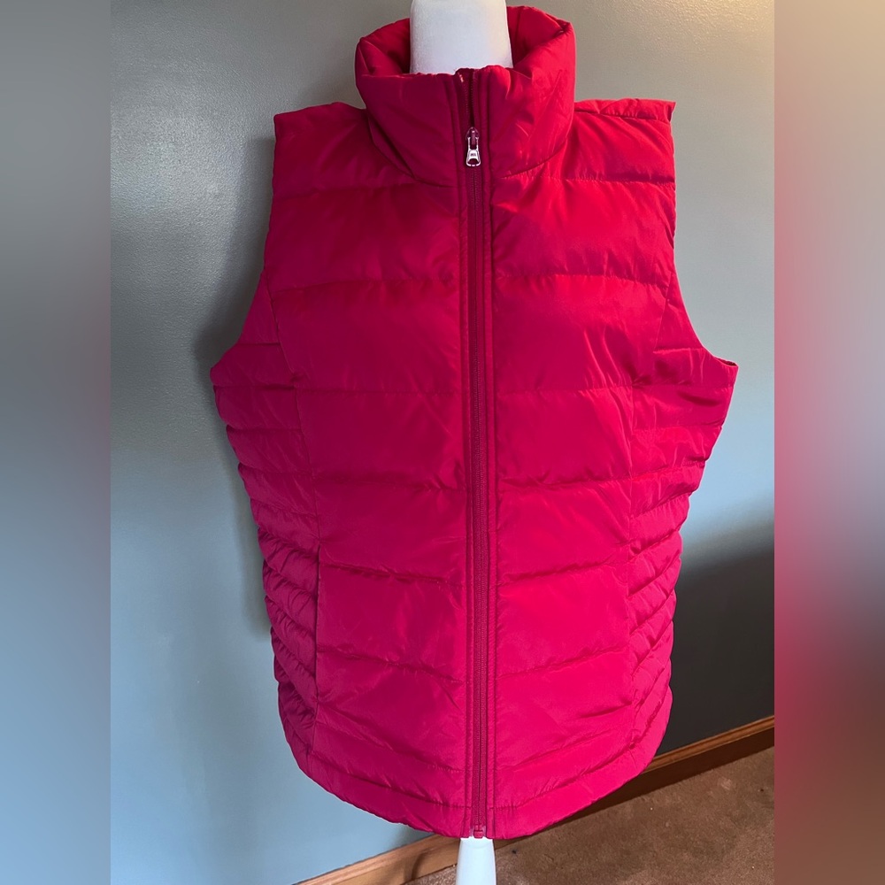 Lands' End Women's Vibrant Red Quilted Down Vest